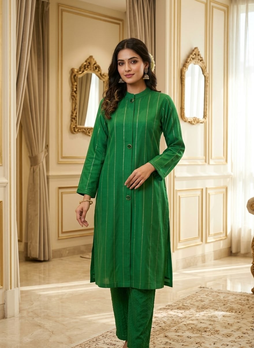GREEN KURTA SET